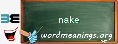 WordMeaning blackboard for nake